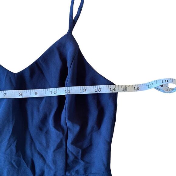 Lulus Spaghetti Strap Chiffon A-Line Maxi Formal Dress Navy Size Small 0625A - Picture 16 of 16